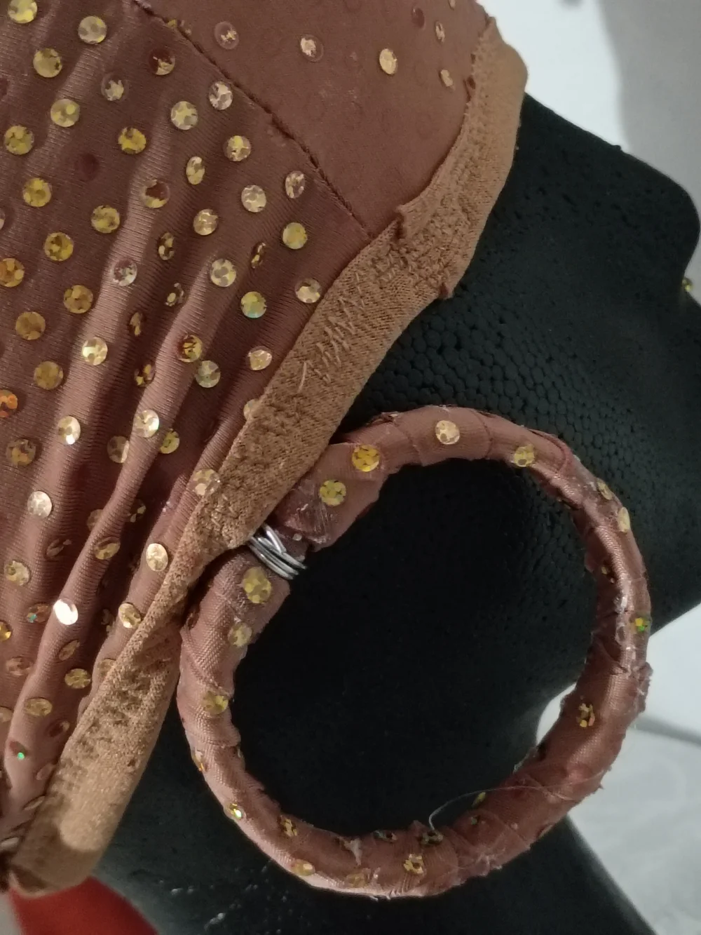 Women’s Fashion Headscarf with Gold Dots - Pink Brown